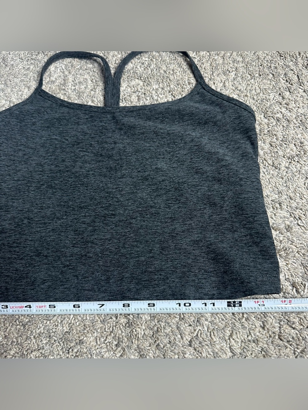 Beyond Yoga Spacedye Slim Racerback Cropped Tank Top Medium gray core athletic - Picture 6 of 11